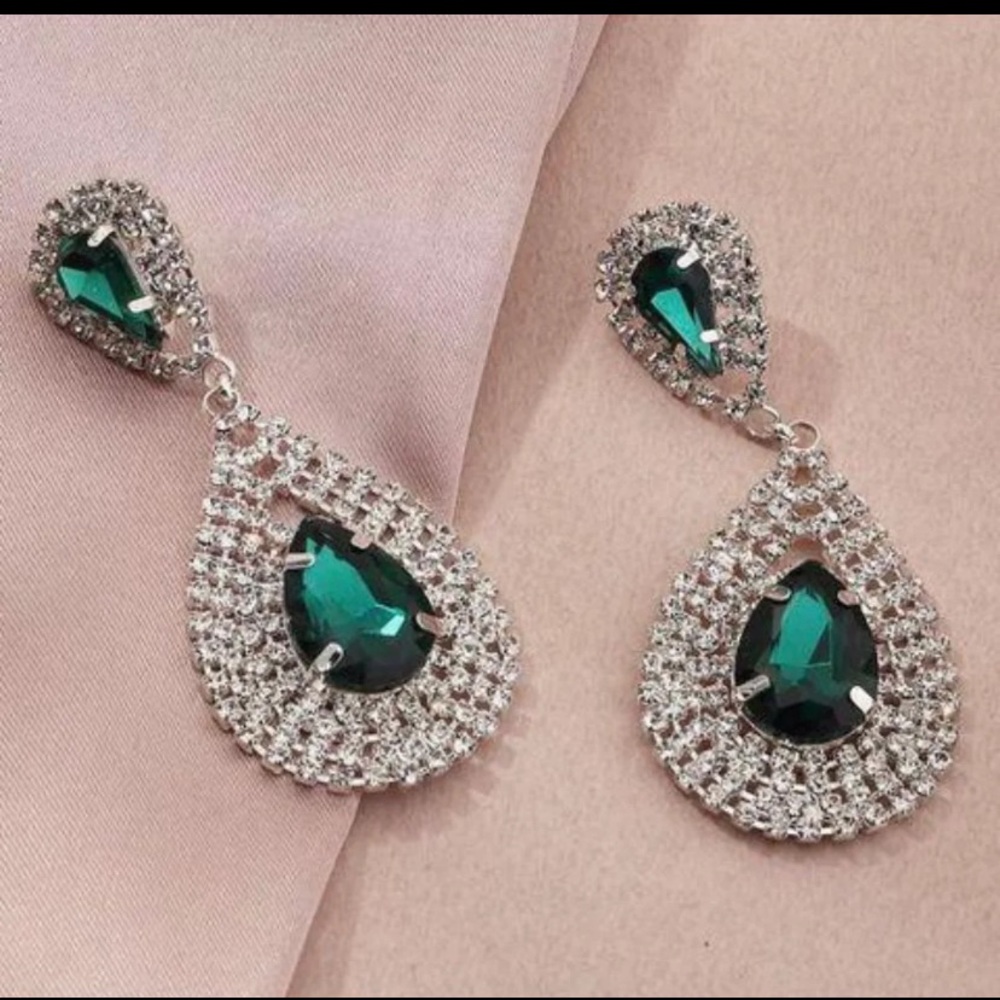 COPY - Long Green Earrings